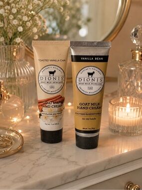 Dionis Goat Milk Hand Cream Set – Toasted Vanilla Chai Vanilla Bean | Travel Duo